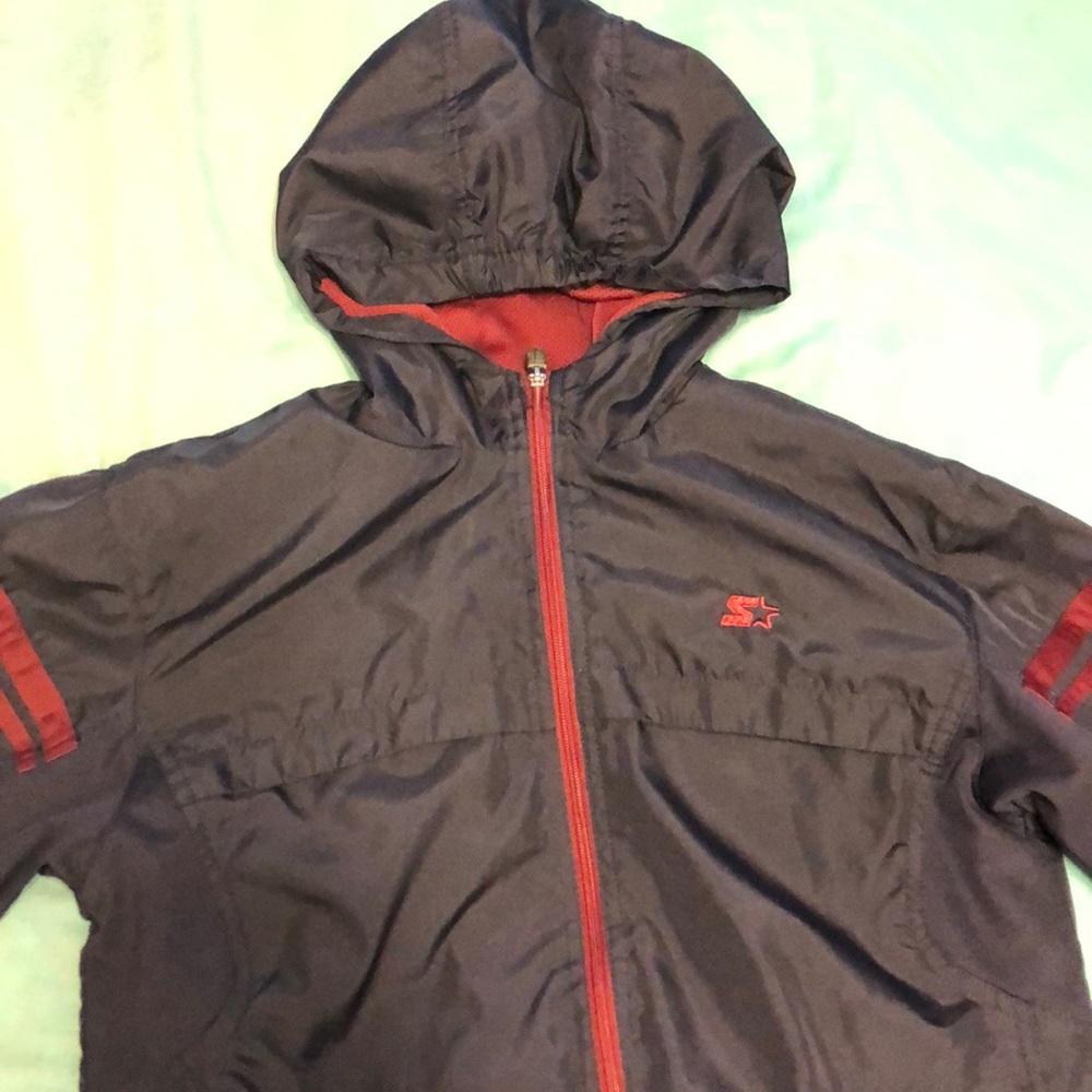 navy blue windbreaker